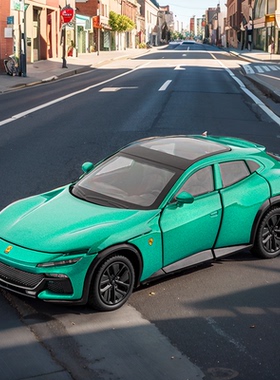 嘉业1:32桑普瑞SUV城市越野六开门声光回力合金车模型儿童玩具