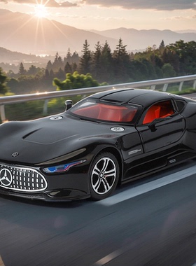 新款1:24奔驰AMG Vision GT开门声光回力合金车模型跑车男孩玩具
