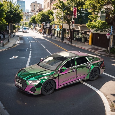 新款1:32RS7声光回力开门电镀鬼面尾翼升降合金轿车模型玩具