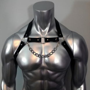 型男体育生性感背带肌肉猛男可调肩带1S腰带健身教练缚胸带吊裤 带