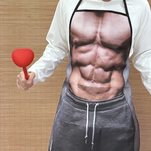 男生围裙体育生1S灰裤子围裙网红cos男模服务员男仆胸肌腹肌围裙