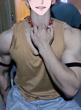 男生项圈体育生1S肌肉猛攻0M颈环颈带网红choker尖铆钉项圈项链锁