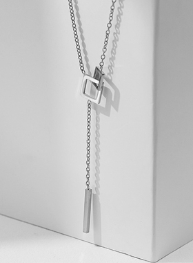 男生项链体育生1S0M双环项圈颈环型男细款金色颈链网红带坠锁骨链