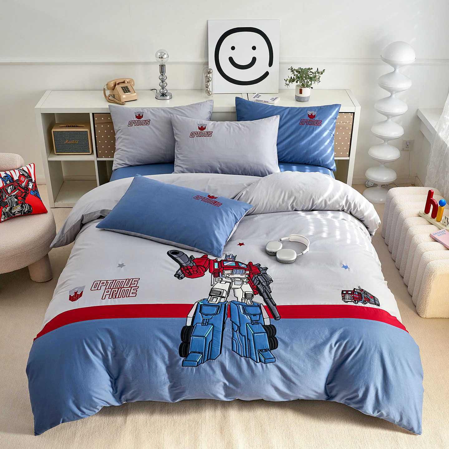 儿童房床上用品床单被套男孩100纯棉四件套1.5床笠全棉卡通三件套