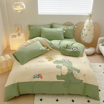 全棉斜纹三四件套儿童卡通贴布绣