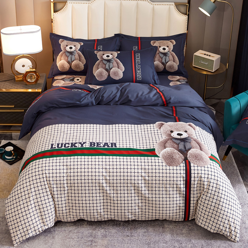 加厚保暖100%棉三四件套儿童卡通