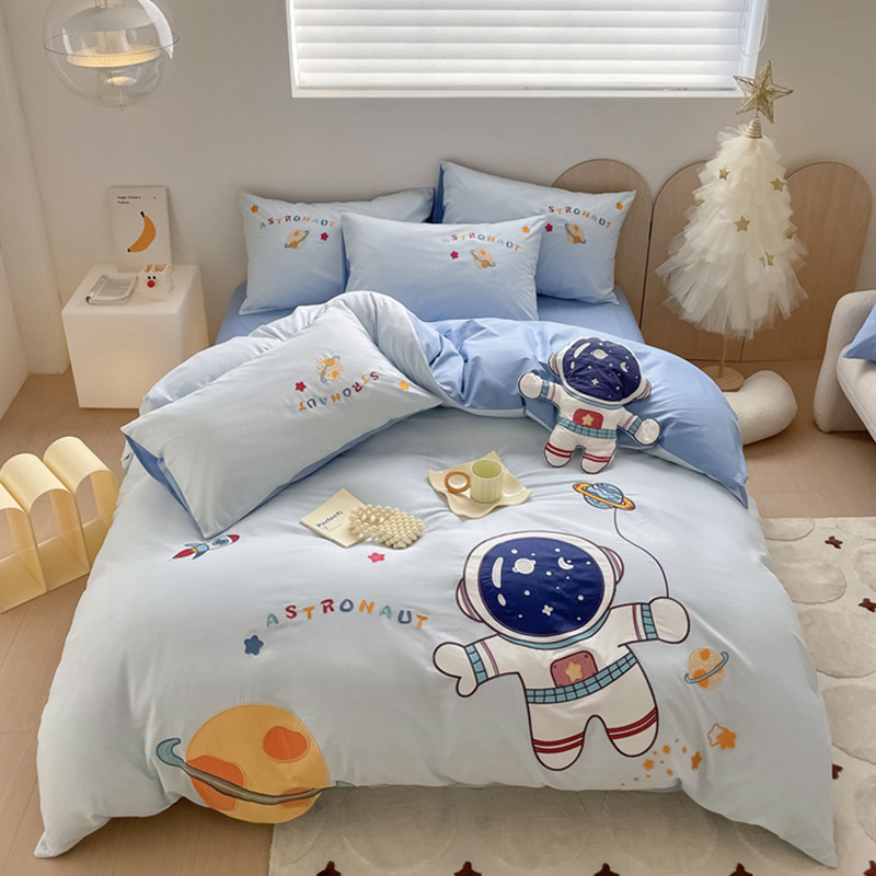 全棉床单被套可爱卡通儿童四件套1.5床笠小男孩床上用品三件套1.2