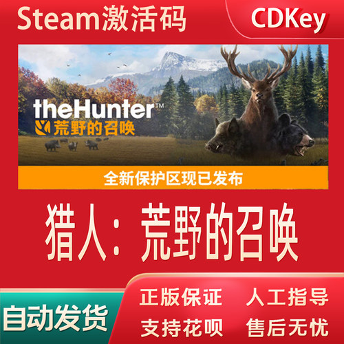 猎人：荒野的召唤Steam游戏CDKey激活码自动发货theHunter:
