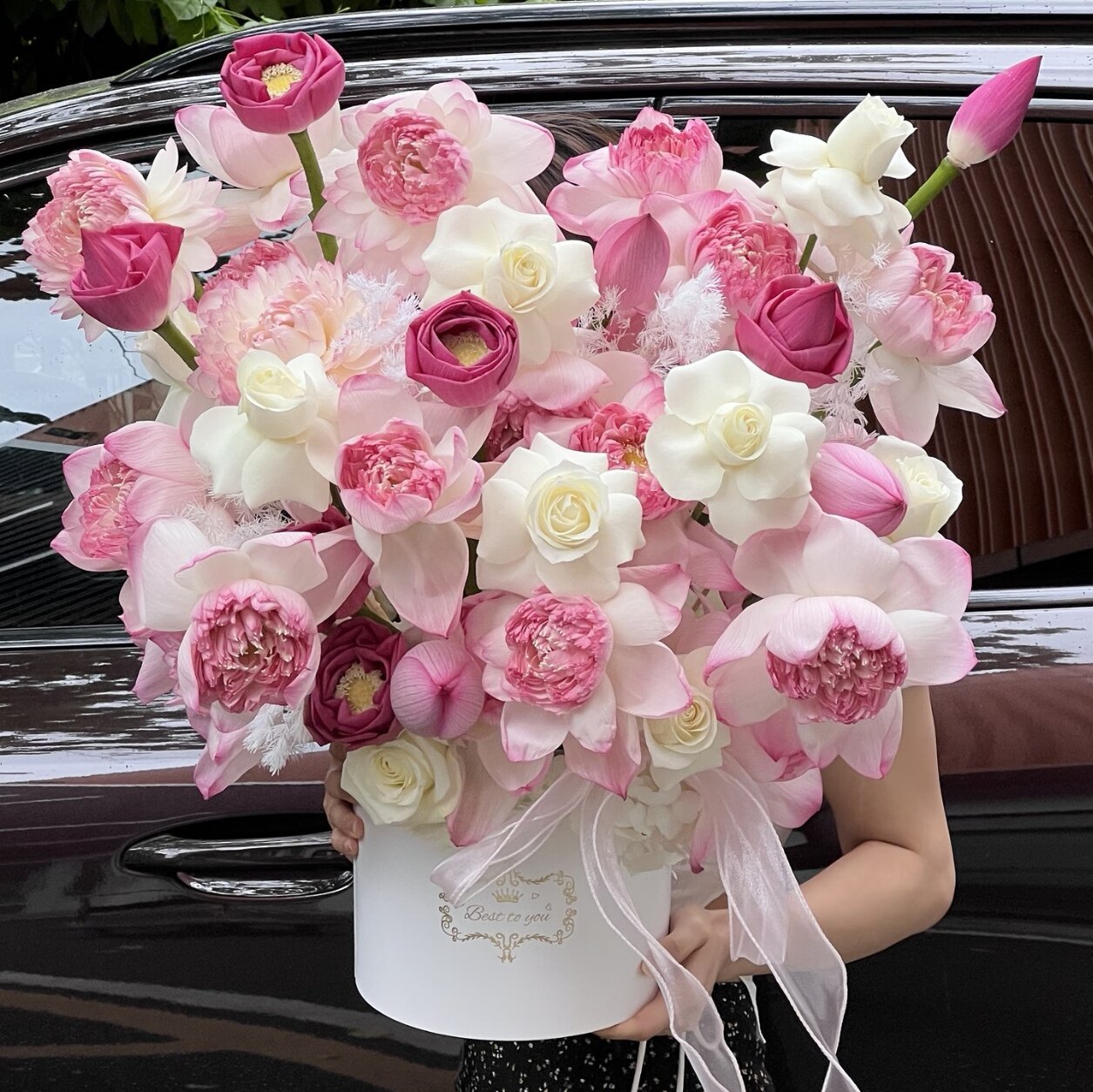 西安花店荷花莲蓬篮子花篮送长辈送领导送妈妈送婆婆送领导送长辈