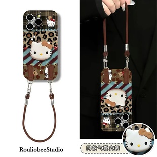 MAGIC7可爱VIVOY100i 豹纹格纹KT猫适用于苹果16promax手机壳15 70荣耀X70i 13华为P80畅享80 Y35小米15