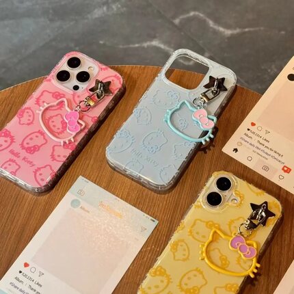 多巴胺线条kitty猫适用于苹果16promax手机壳15/14/13华为PURA80/70pro可爱荣耀400/300创意VIVOS30/20/Y300T