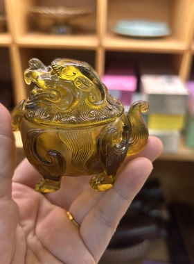 原创设计古法手工琉璃香薰炉香篆复古创意摆件禅意家居摆件香薰炉