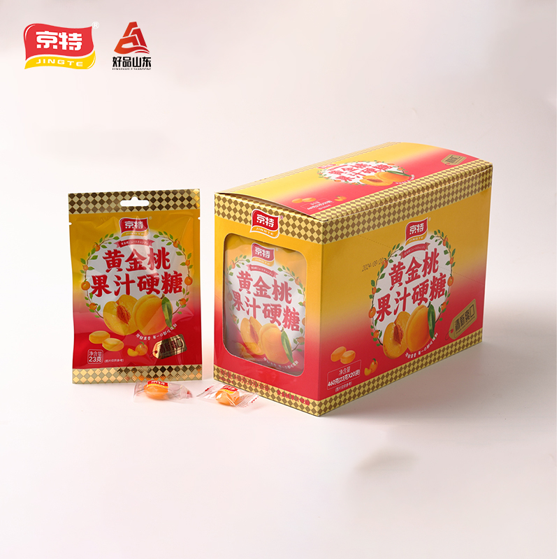 京特黄金桃果汁生巨峰硬糖水果味小包装老牌子校园休闲零食新款
