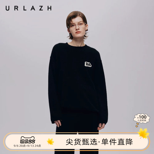 urlazh/有兰黑色羊绒毛衣