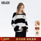 URLAZH有兰新款 宽松休闲条纹针织毛衣女JM1KT08