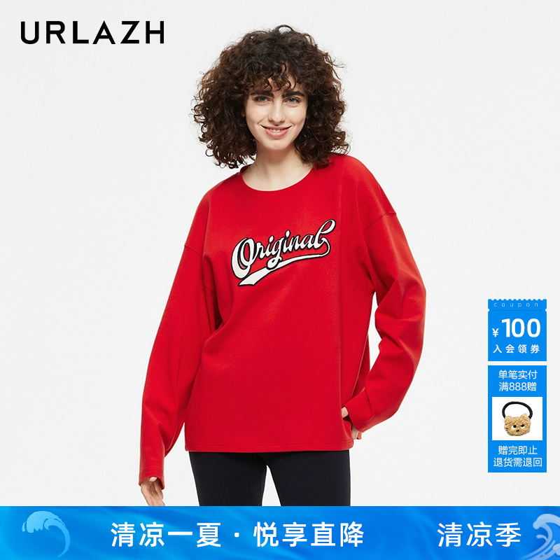 休闲秋季宽松复古圆领t恤