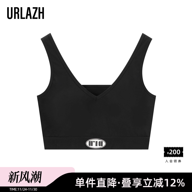 URLAZH有兰秋季新款简约时尚黑色打底V字背心EL1TO02
