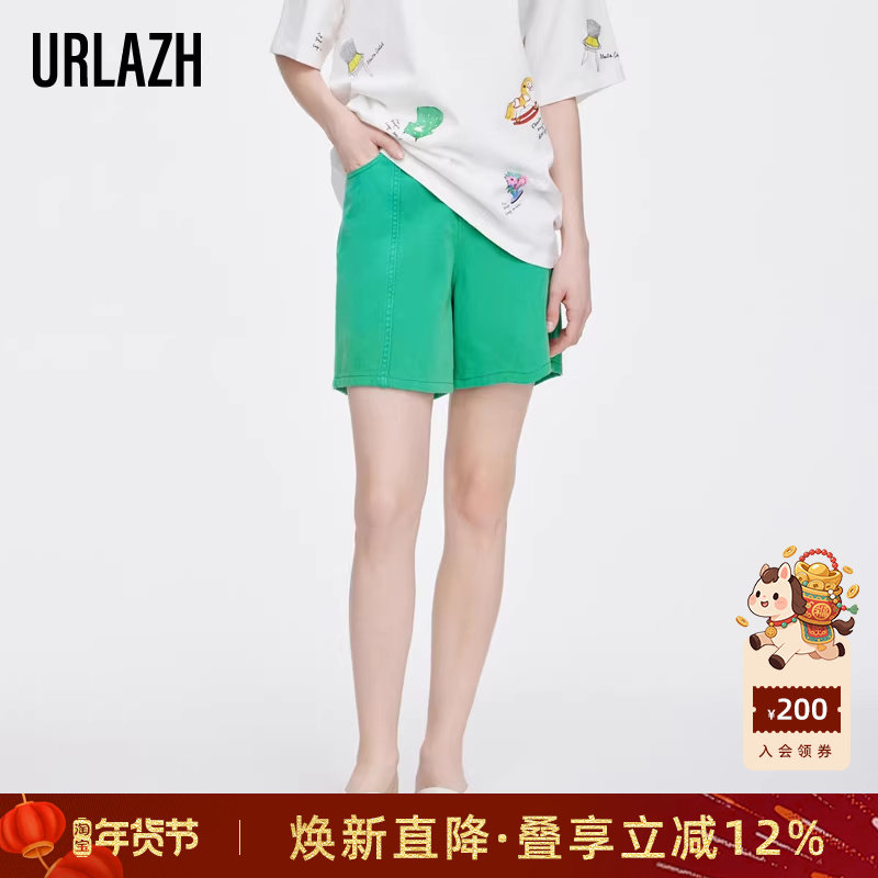 URLAZH有兰夏季新款复古洋气休闲宽松直筒时尚百搭纯棉牛仔短裤女,女装/女士精品,牛仔裤,淘宝优惠券,粉丝福利购,淘宝优惠卷