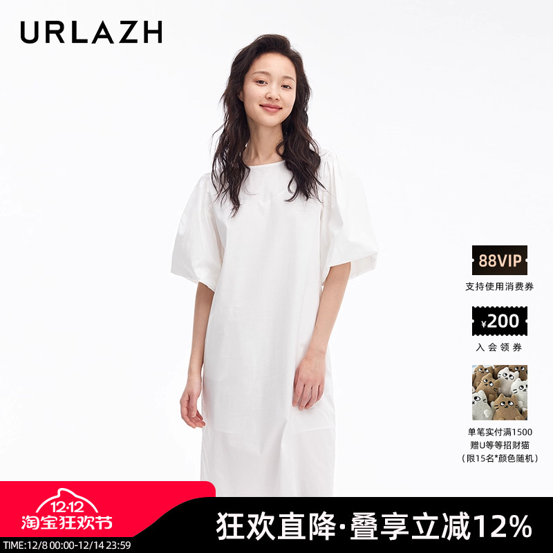 设计感泡泡袖气质连衣裙