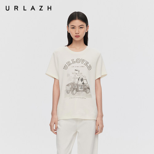 复古烫钻漫画休闲短袖T恤