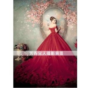 纯手绘油画背景帆布摄影背景布影楼拍摄颗粒绘画无缝背景布花魔镜