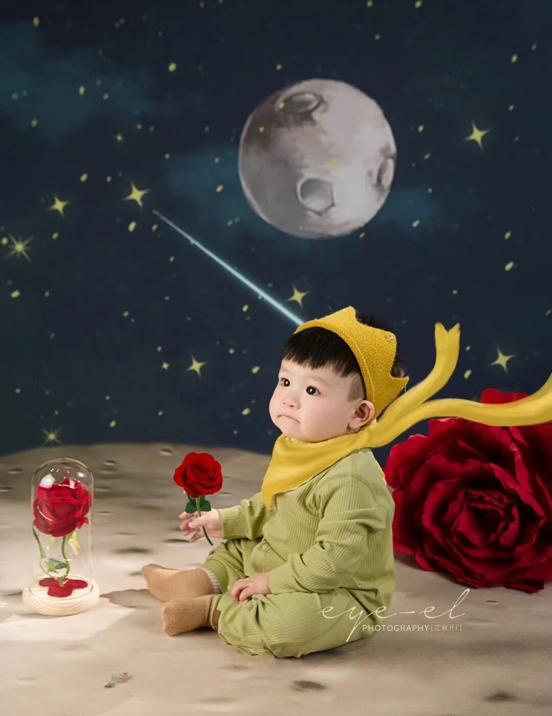 影楼流行网红背景布儿童宝宝星球月球进口水洗布加厚摄影帆布005