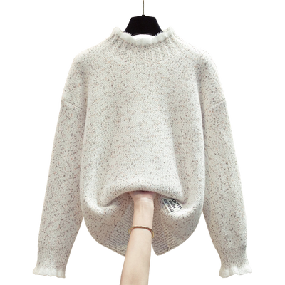 水貂绒半高领毛衣女打底衫厚上衣