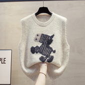 圆领针织马甲背心女2025秋冬新款 宽松外穿马夹叠穿外搭毛衣坎肩潮