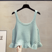 花边吊带针织马甲背心女2026春秋冬新款 宽松外穿马夹叠穿毛衣坎肩