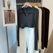 套头外穿针织衫 2025秋冬新款 内搭上衣潮 坑条打底衫 方领毛衣女修身