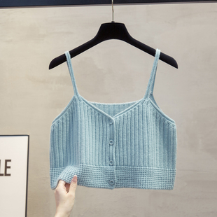 吊带短背心开衫针织马甲背心女2025秋冬新款外穿马夹叠穿毛衣坎肩