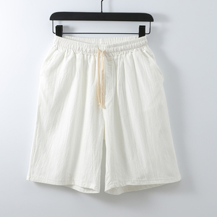 棉麻宽松胖子中裤 男夏季 肥佬400斤特肥休闲纯棉300斤 五分裤 超大码