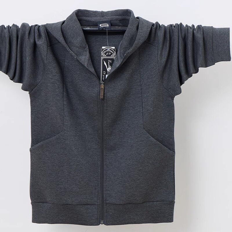 秋冬装连帽卫衣男纯棉空气层重磅立体裁剪外套帅气宽松版拉链开衫