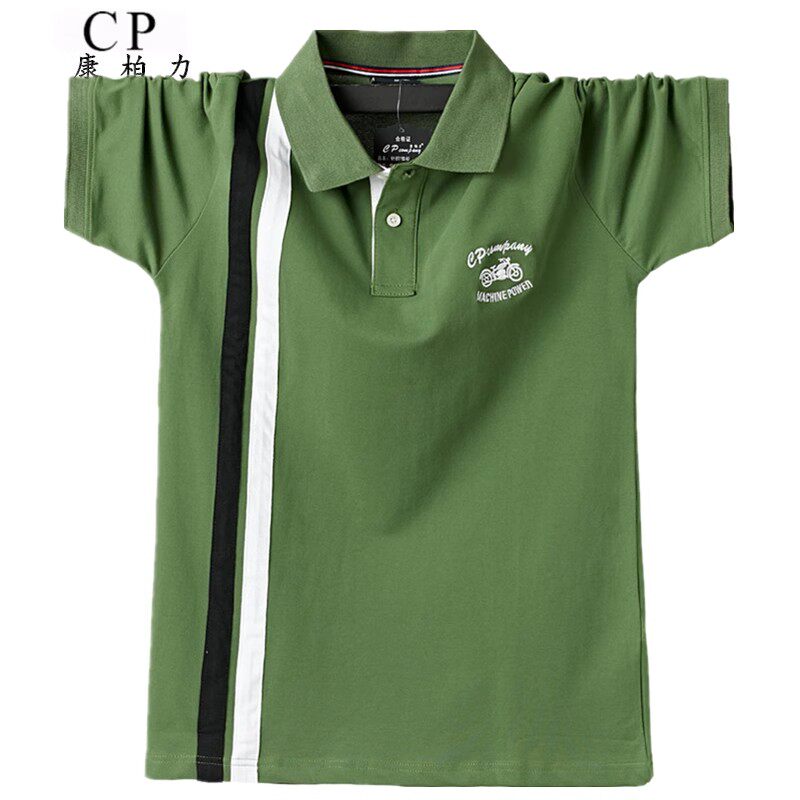 特大码新款潮胖子宽松纯棉300斤翻领POLO衫加肥短袖汗t恤肥佬夏装