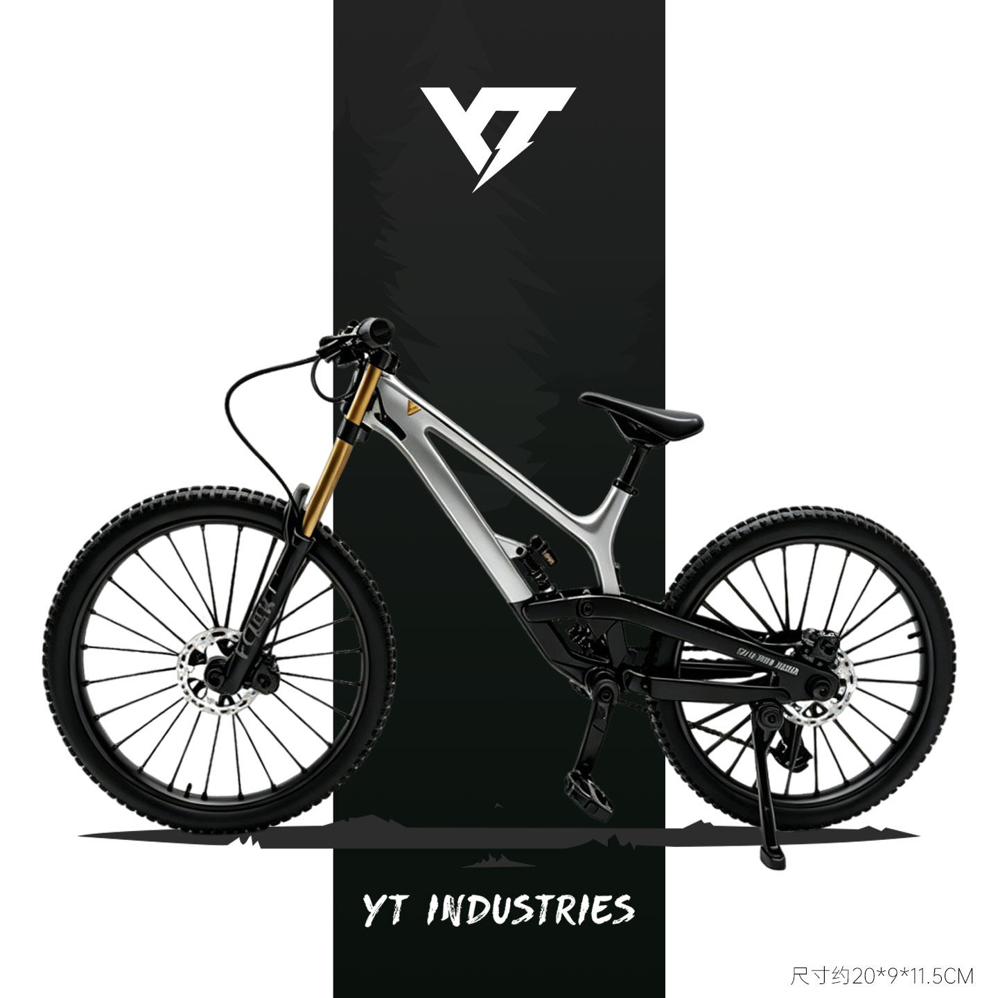 YT合金速降软尾山地自行车模型仿真避震可动儿童土坡车模玩具摆件