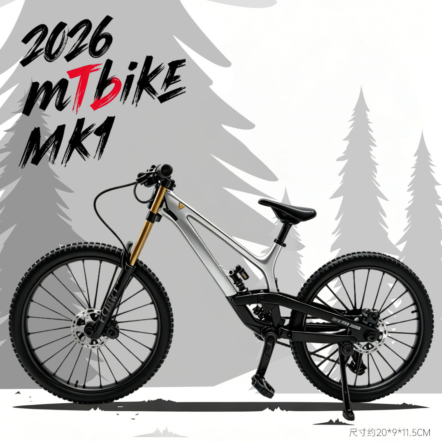 新款1:8大行程YT速降山地车模合金车架双减震仿真自行车摆件收藏