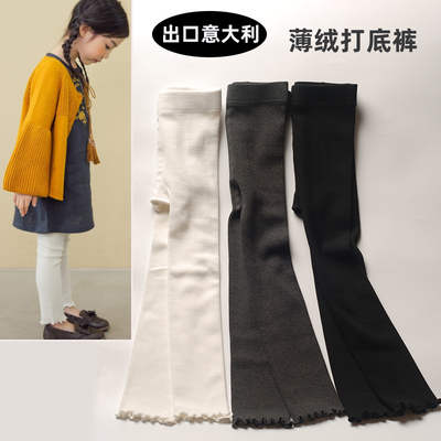 秋冬季女童纯棉打底裤薄绒舒适