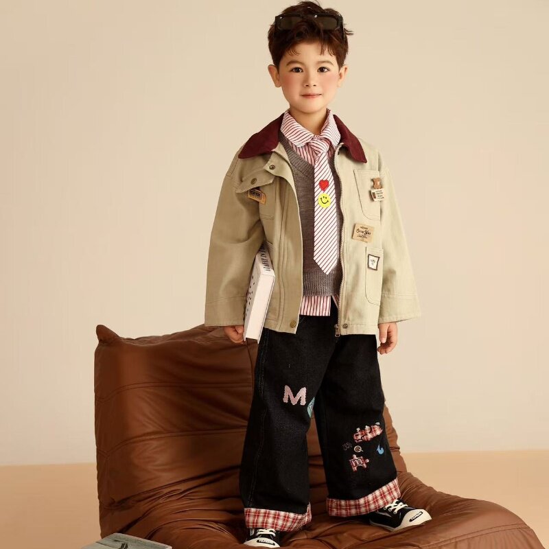 儿童摄影服装美式男孩主题服装