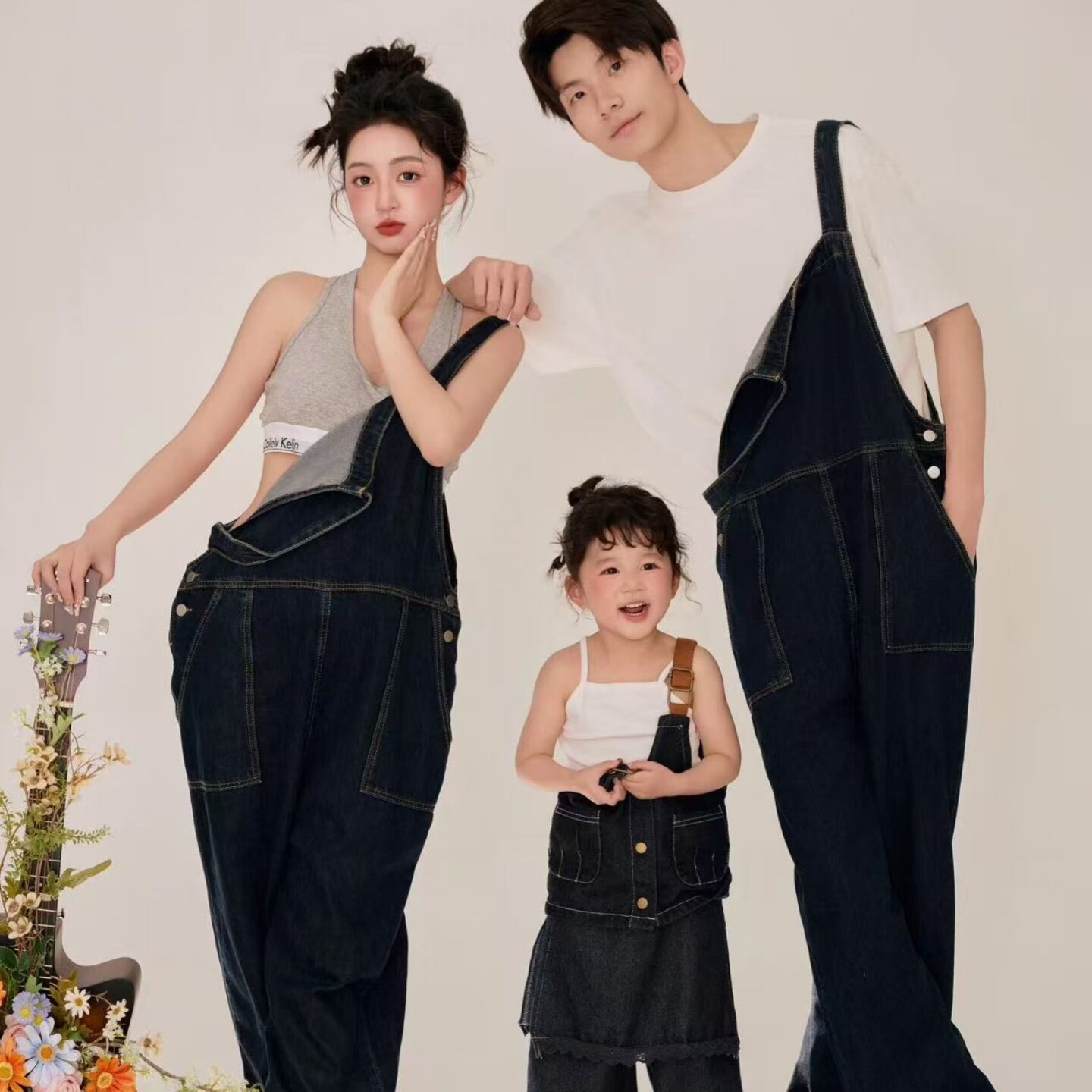 儿童摄影服装影楼拍照牛仔亲子装