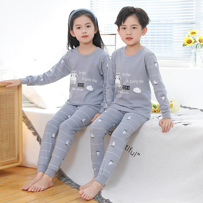 儿童内衣套装纯棉男童女童秋衣秋裤全棉中大童家居服薄款线衣线裤