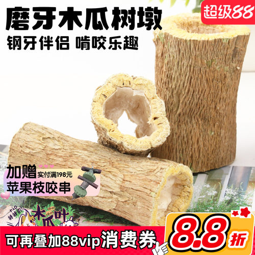 钢牙伴侣龙猫兔子耐啃木瓜树墩