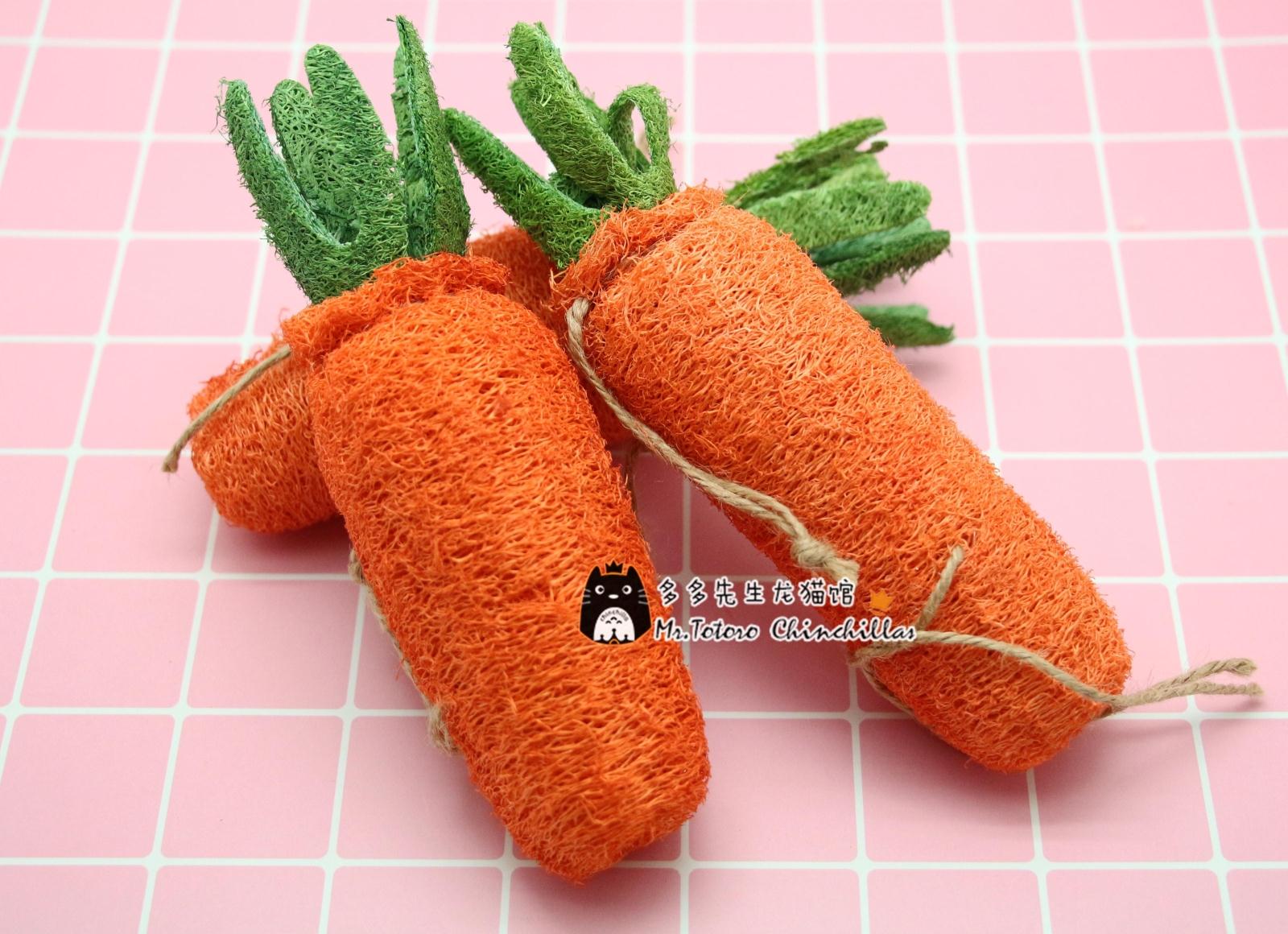 會員有折扣 龍貓兔子豚鼠磨牙玩具 胡蘿卜絲瓜絡 可食用 一個