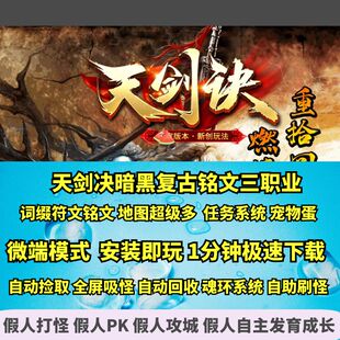 热血传奇单机版GEE天剑诀暗黑复古铭文三职业符文词组宠物蛋鉴定