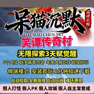 笑谭传奇村单职业呆猫沉默专属神器3天赋大世界 热血传奇单机版