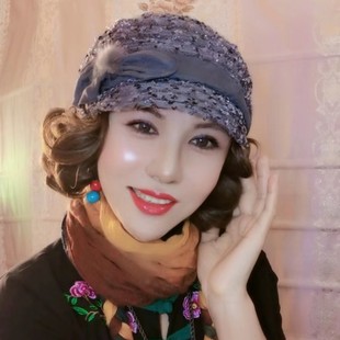 假发一体鸭舌帽秋冬新款时尚百搭妈妈帽短款假发（帽子是软的蕾丝