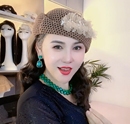 甜美优雅贝雷帽网红帽子 夏季 镂空串花空姐帽女帽时尚 韩版 女士个性