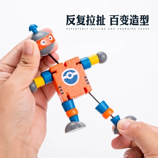 木头变形机器人玩具男孩百变积木拼装益智婴儿童幼儿园3到6岁拼图