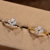 look｜s925银镀金戒指｜好有质感 蕾迪「法式 极简四叶草」Daily