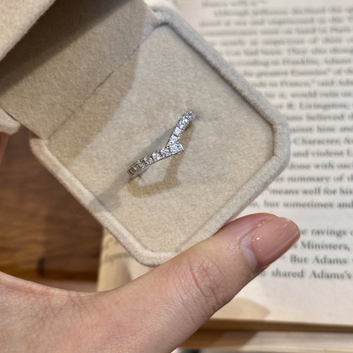 蕾迪高定 s925银重工海温ribbon简约时尚百搭排戒