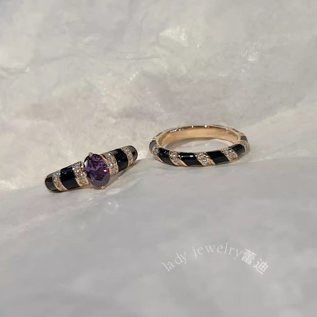 蕾迪高定1克拉925银vintage老钱风黑珐琅工艺复古线条戒指,饰品/流行首饰/时尚饰品新,银饰戒指,淘宝优惠券,粉丝福利购,淘宝优惠卷